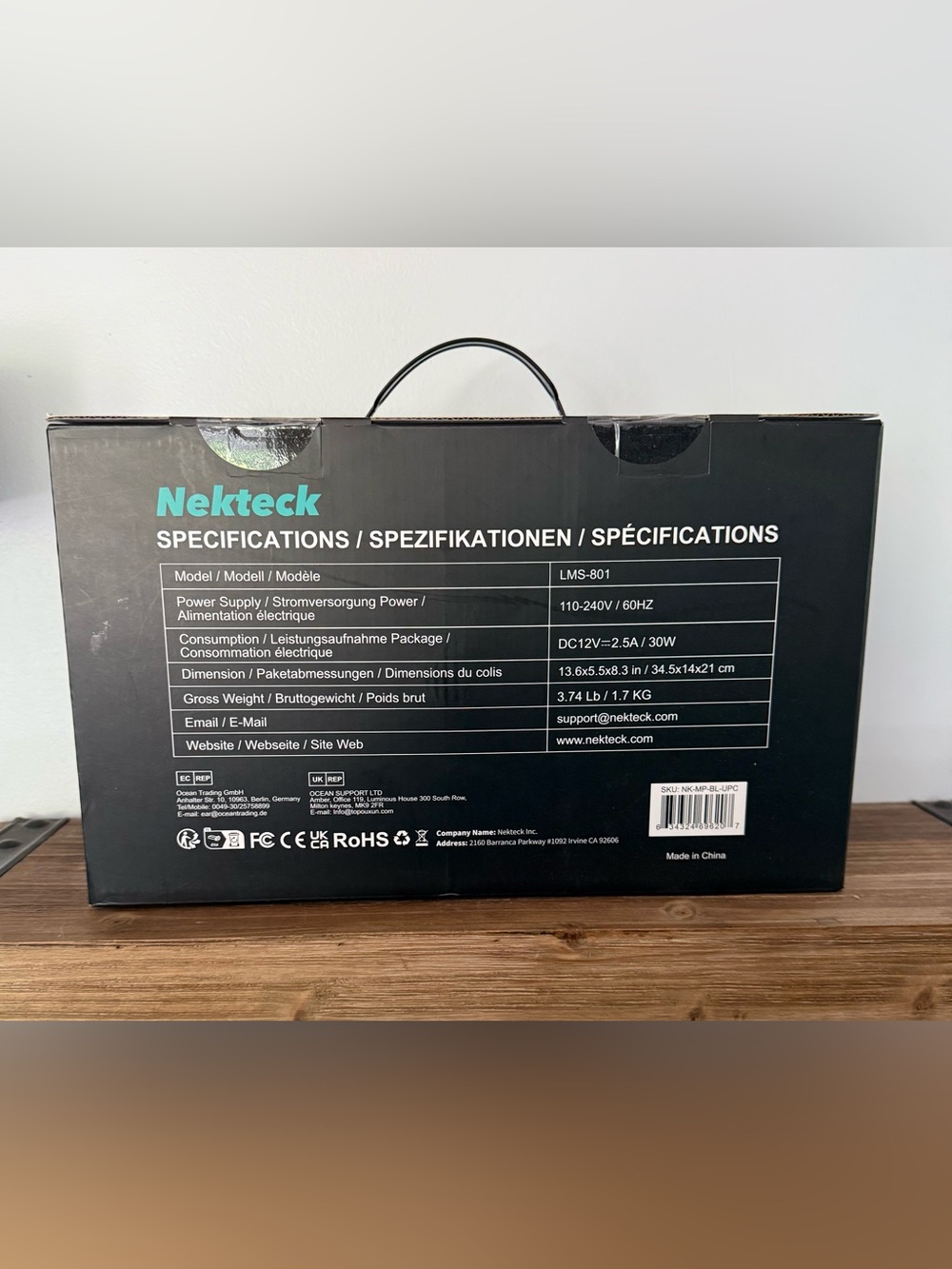 Nekteck Shiatsu Neck & Shoulder Massager - Black with Heat - Picture 5 of 9